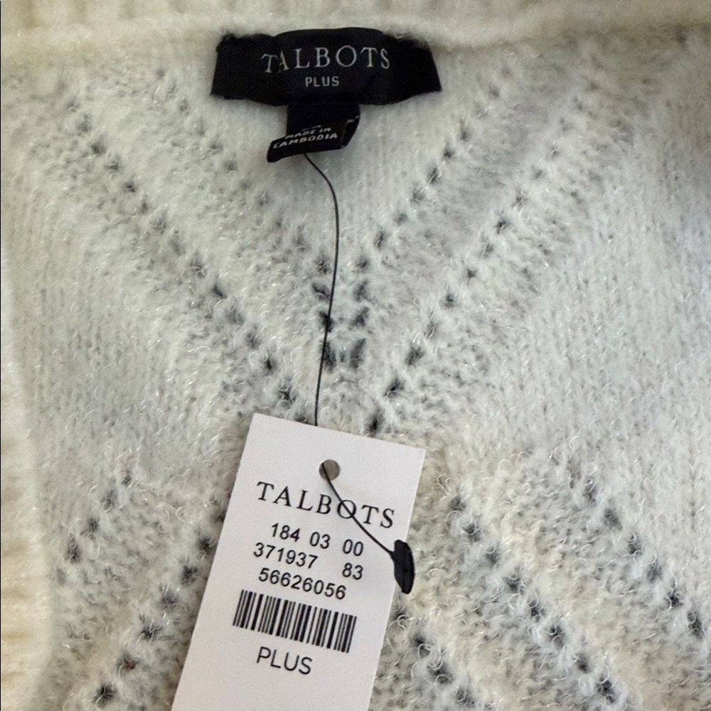 Talbots Cream Textured Sweatshirt. CAJA. #3 - Picture 6 of 10